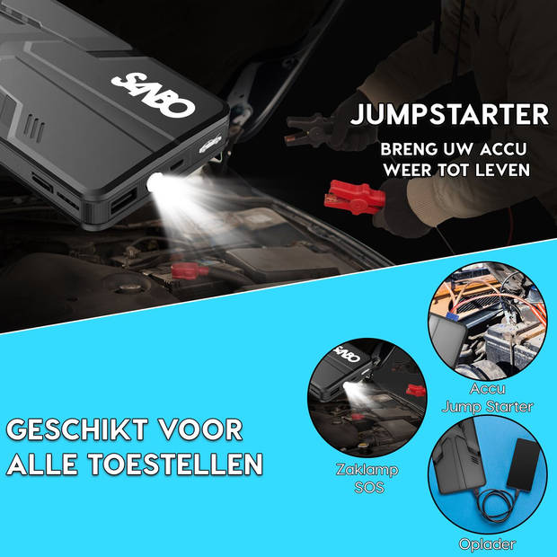 Sanbo X12 Jumpstarter voor auto 12V 600A / 16.000mAh Batterij