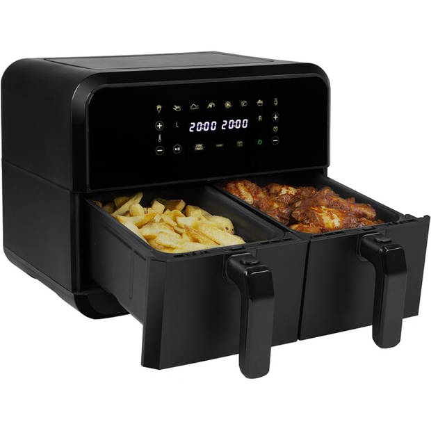 Princess 182068 Double Basket Airfryer - Dubbele heteluchtfriteuse - 2 manden x 4 liter - Touchscreen