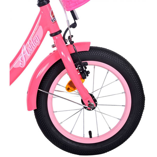 Volare Meisjesfiets Ashley 14 Inch 22,5 cm Meisjes Terugtraprem Donkerroze