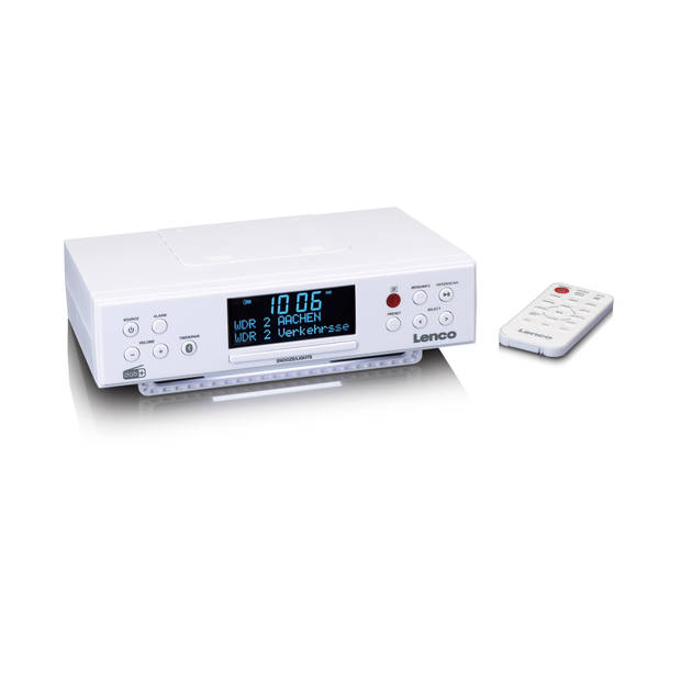 DAB+/FM Keukenradio met Bluetooth®, LED-verlichting en timer Lenco Wit