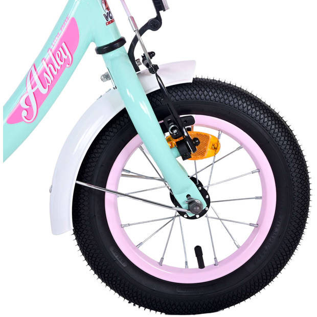 Volare Meisjesfiets Ashley 12 Inch 21,5 cm Meisjes Terugtraprem Mintgroen/Wit