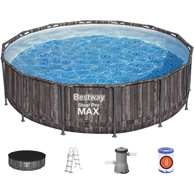 Bestway zwembad set Steel Pro Max 427 houtlook