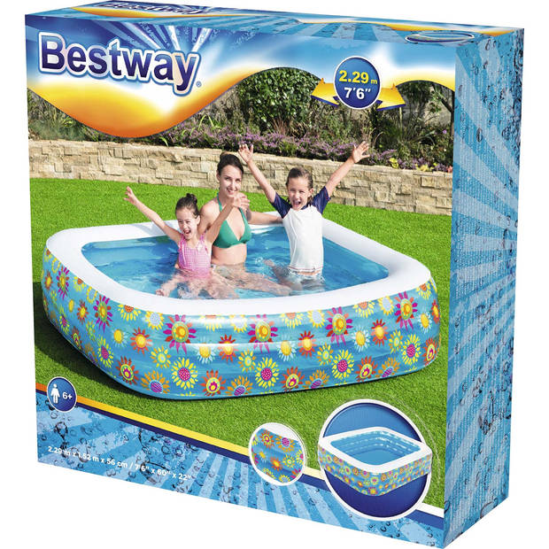 Bestway Happy Flora opblaasbaar zwembad 229 x 152 x 56 cm