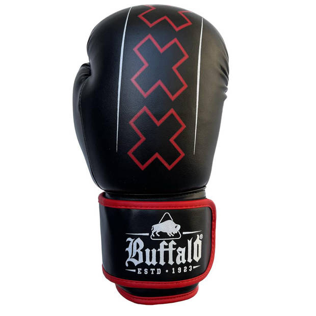 Buffalo Winner bokshandschoenen zwart met rood 12oz