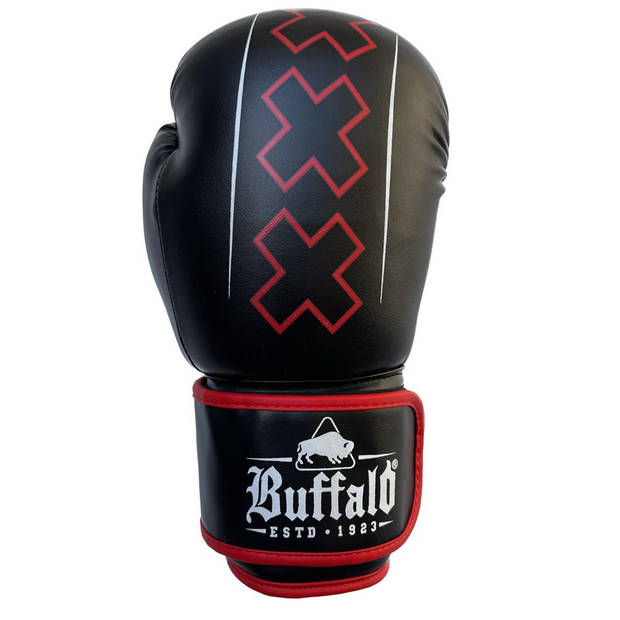 Buffalo Winner bokshandschoenen zwart met rood 14oz