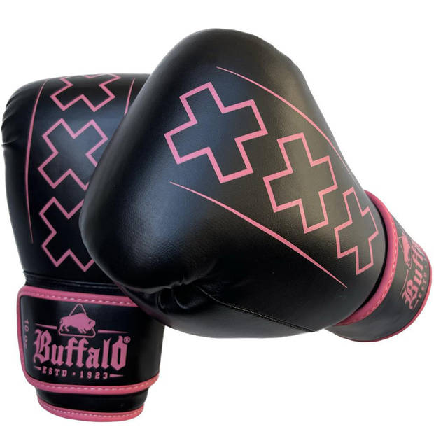 Buffalo Outrage bokshandschoenen zwart met roze 10oz
