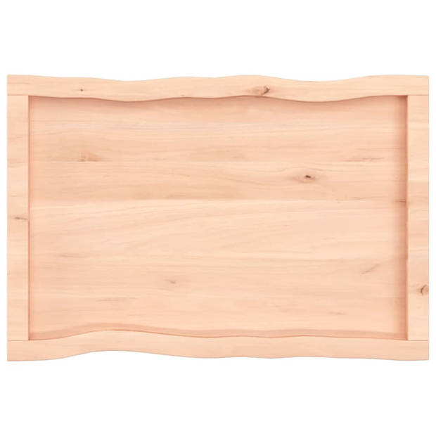 vidaXL Tafelblad natuurlijke rand 80x50x(2-6) cm massief eikenhout