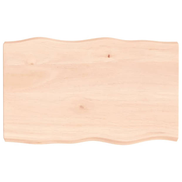 vidaXL Tafelblad natuurlijke rand 80x50x(2-6) cm massief eikenhout