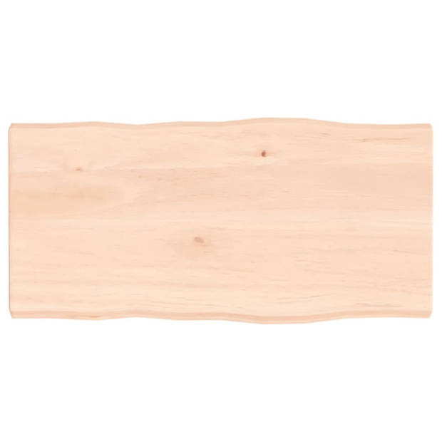 vidaXL Tafelblad natuurlijke rand 80x40x(2-4) cm massief eikenhout