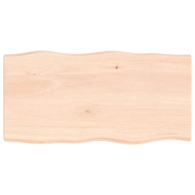 vidaXL Tafelblad natuurlijke rand 100x50x(2-4) cm massief eikenhout