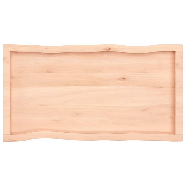 vidaXL Tafelblad natuurlijke rand 100x50x(2-4) cm massief eikenhout