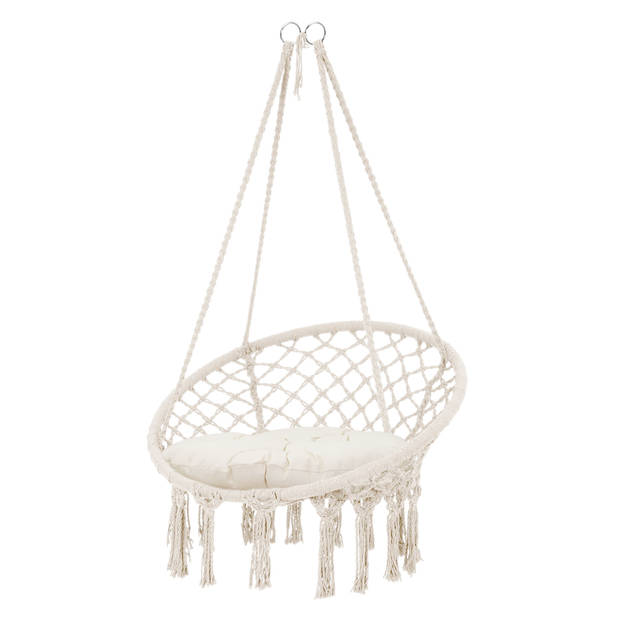 Hangstoel met Zitkussen Beige Katoen ML-Design