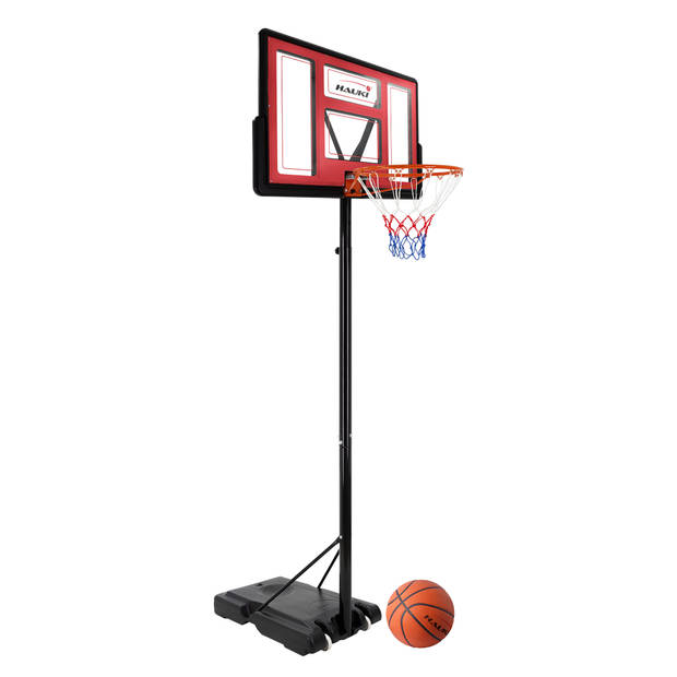 Basketbal hoepelset met standaard rood staal Hauki