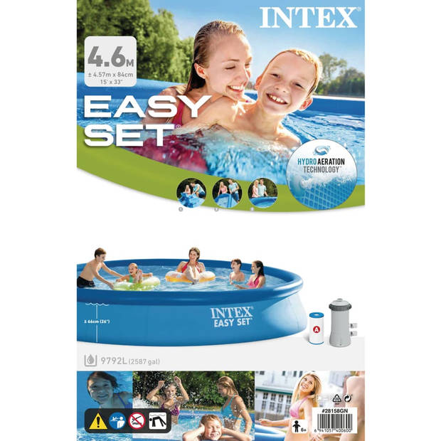 Intex Zwembad Easy Set met filtersysteem 457x84 cm