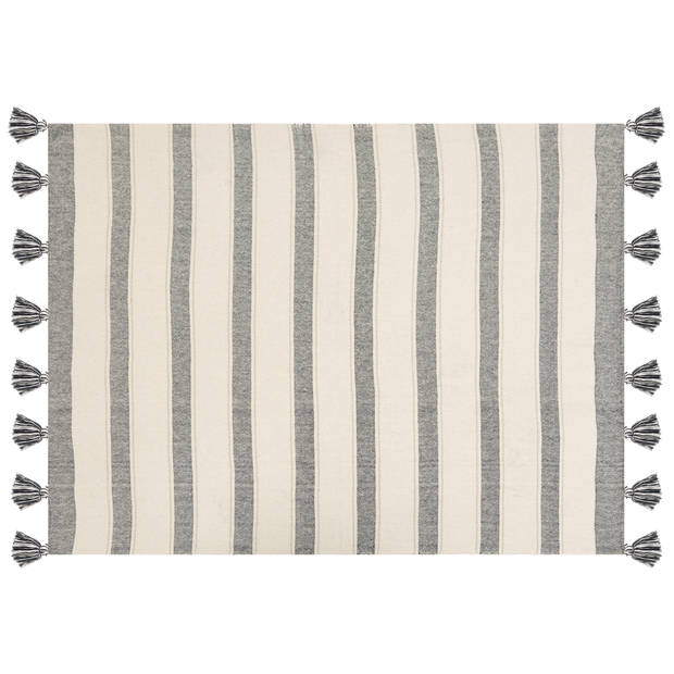 Beliani CAYIR - Plaid-Beige-Katoen