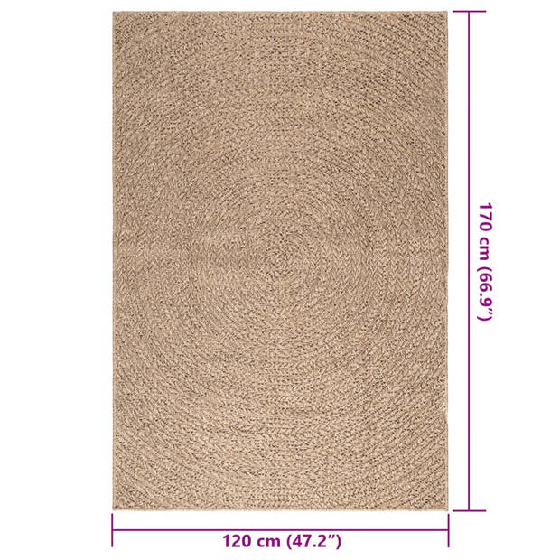 vidaXL Vloerkleed ZIZUR binnen en buiten 120x170 cm jute look