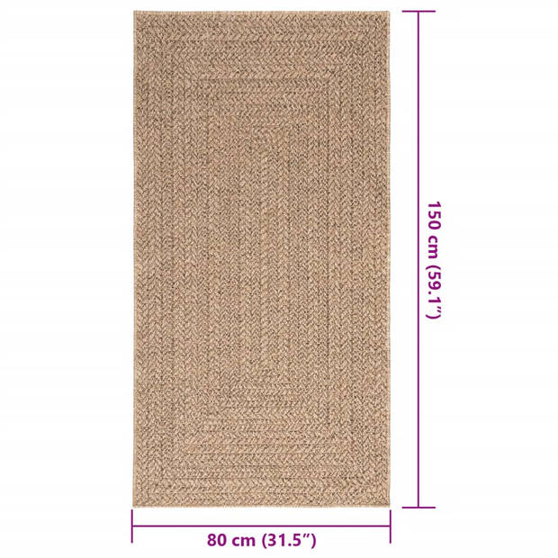 vidaXL Vloerkleed ZIZUR binnen en buiten 80x150 cm jute look