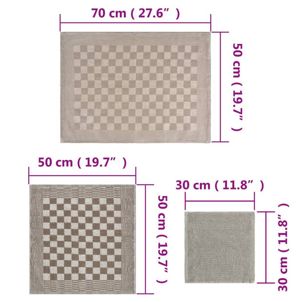 vidaXL 15-delige Keukendoekenset katoen zwart