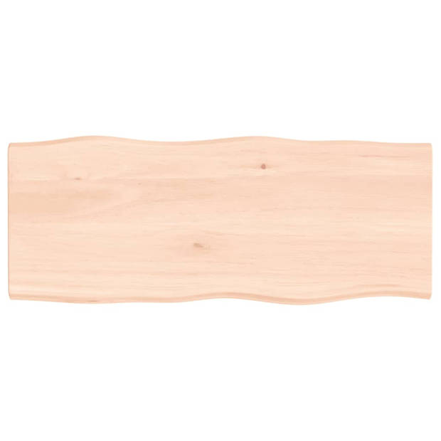 vidaXL Tafelblad natuurlijke rand 100x40x2 cm massief eikenhout