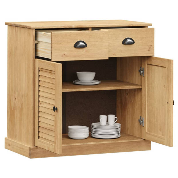 The Living Store VIGO Dressoir - 78 x 40 x 75 cm - Massief grenenhout - Ruime opbergruimte