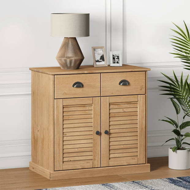 The Living Store VIGO Dressoir - 78 x 40 x 75 cm - Massief grenenhout - Ruime opbergruimte