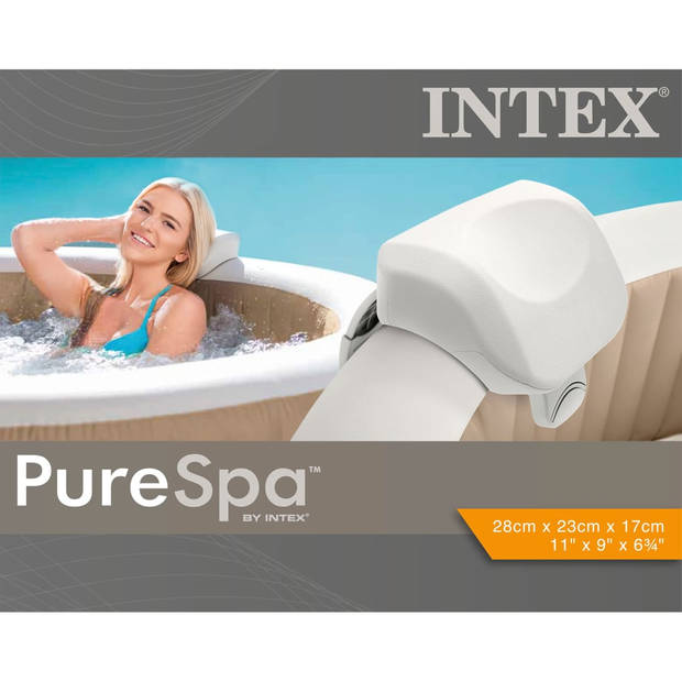 Intex Premium PureSpa Hoofdsteun 28x23x17 cm schuim wit