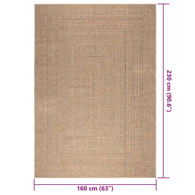 vidaXL Vloerkleed ZIZUR binnen en buiten 160x230 cm jute look