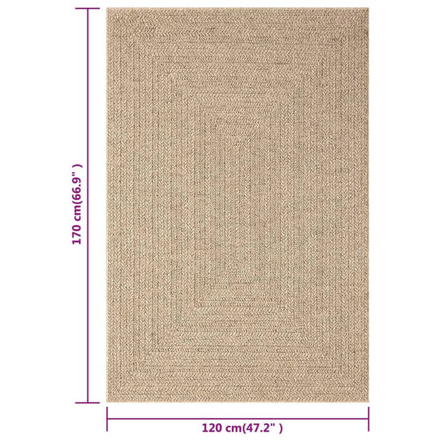 vidaXL Vloerkleed ZIZUR binnen en buiten 120x170 cm jute look