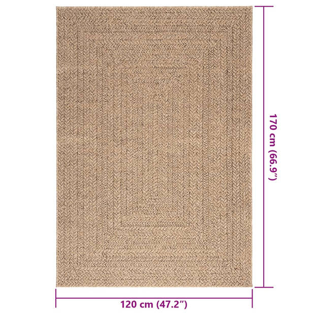 vidaXL Vloerkleed ZIZUR binnen en buiten 120x170 cm jute look