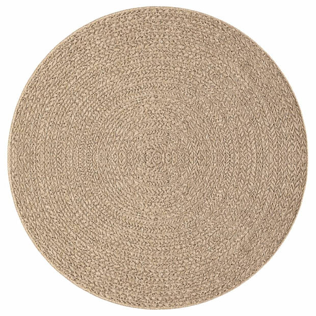 The Living Store Buitentapijt - PP - Jute-look - Veelzijdig - Eenvoudig te reinigen - 160 cm - UV-bestendig - Rond