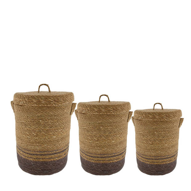 DKNC - Mand Gradara - 38x38x48 cm - Set van 3 - Grijs