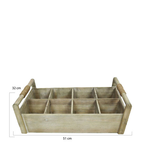 DKNC - Dienblad Linda - Hout - 51x32x16 cm - Beige