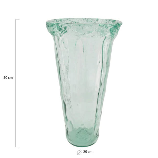 DKNC - Vaas recycled glas - 25x25x50cm - Transparant