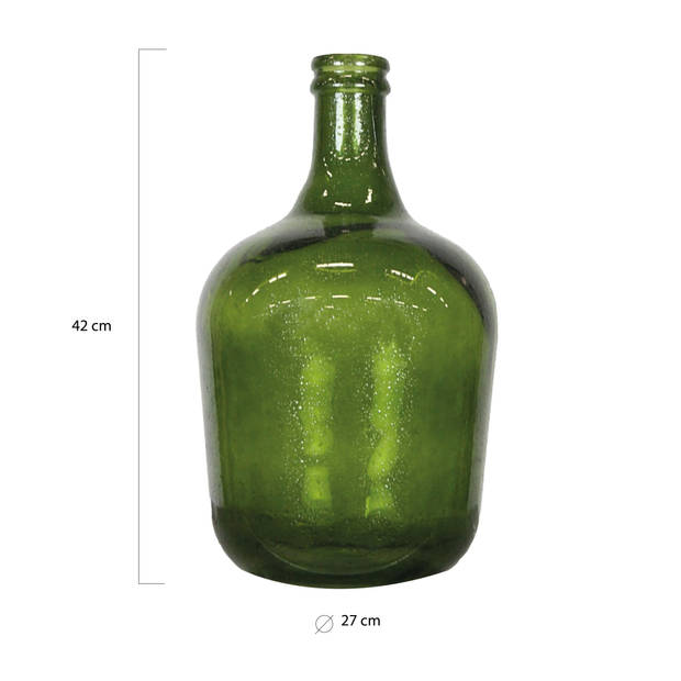 DKNC - Vaas Ghent - Gerecycled glas - 27x27x42 cm - Groen