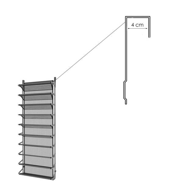 Schoenenrek Hangend 10 Laags Zwart / Zilver