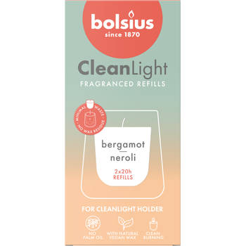 Bolsius geurkaars Clean Light navulling s/2 - Bergamot Neroli