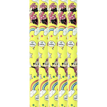 Minnie Mouse inpakpapier - cadeaupapier - voor kinderen HO692 - Geel - 70 cm x 2 meter - 5 rollen