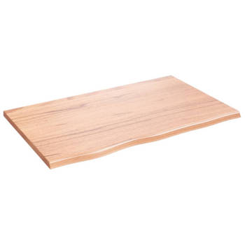 vidaXL Wandschap 80x50x2 cm behandeld massief eikenhout lichtbruin