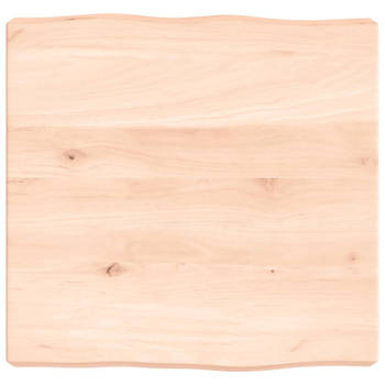 vidaXL Tafelblad natuurlijke rand 40x40x(2-6) cm massief eikenhout