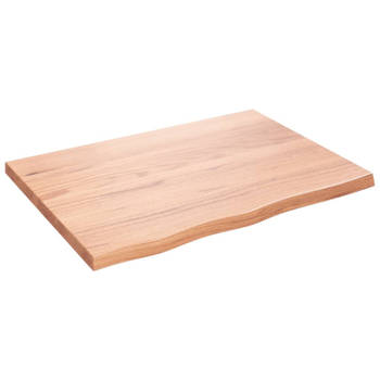 vidaXL Wandschap 80x60x(2-4) cm behandeld massief eikenhout lichtbruin