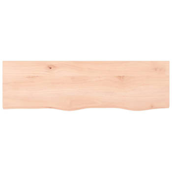 The Living Store Wandplank Rustiek - Massief Eikenhout - 100 x 30 x 2 cm - Draagvermogen 24 kg