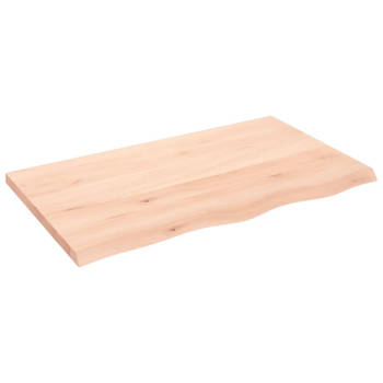 vidaXL Wandschap 100x60x(2-4) cm onbehandeld massief eikenhout