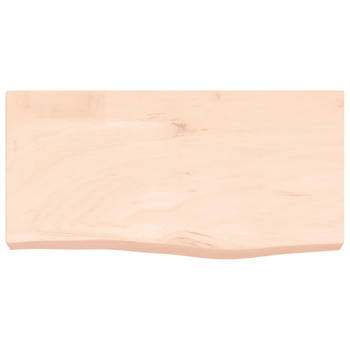 The Living Store Wandplank - Eikenhout - Massief - 60 x 30 x 6 cm - Natuurlijke Rand