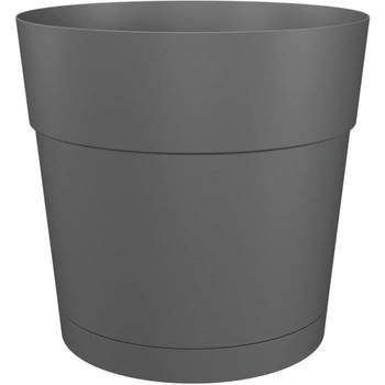 Bloempot en ronde Capri Large - Plastic - Watertank - Diameter 40 cm - Anthraciet - ARTEVASI