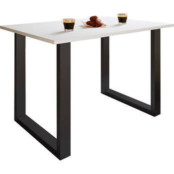 XonaU eetkamertafel 110x50cm wit, zwart.