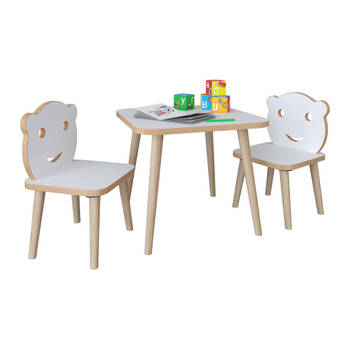 LiLuLa babykamer tafel en stoelen blauw.
