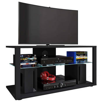 FolasL TV-meubel 2 planken zwart.