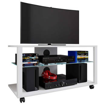 FolasLR TV-meubel 2 planken wit.