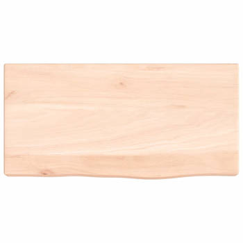 The Living Store Wandplank Eikenhout - 40 x 20 x 4 cm - Rustieke stijl