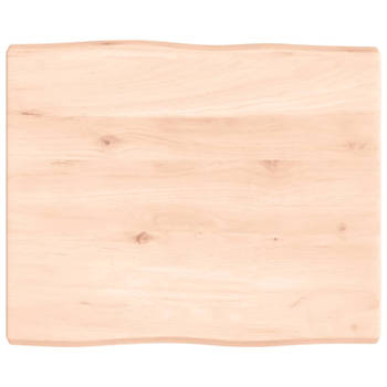 vidaXL Tafelblad natuurlijke rand 60x50x(2-4) cm massief eikenhout